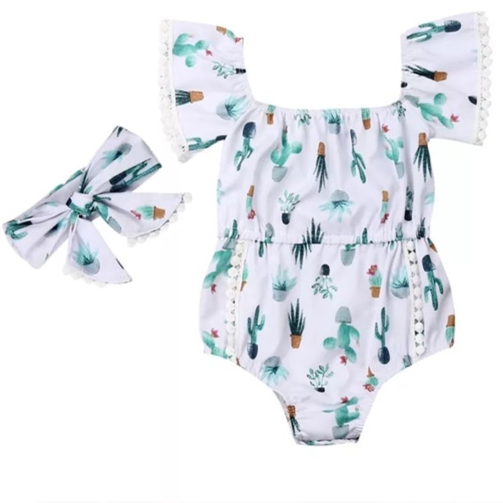 Cactus Llama Girl Outfit Clothes Dress First Birthday romper Mexican Fiesta